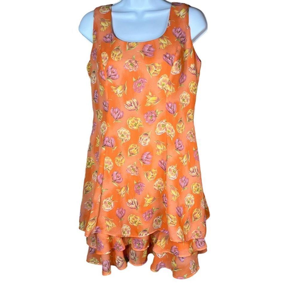 Vintage 90’s Georgiou Studio Flower Print Dress Size 6 petite